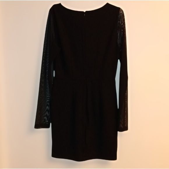 Forever 21 Cute Black Dress with Sheer Long Sleeves .          🖤🖤 - Picture 2 of 10
